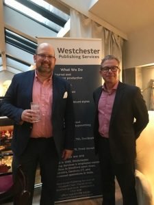 Tyler Carey and Tim Davies at the Westchester Publishing Services UK launch party
