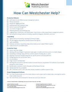 Westchester Services Checklist