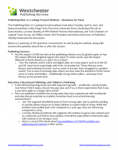 Document summarizing the questions and answers provided for the Publishing Now '21 webinar