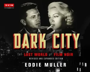 book cover with a dark-haired man and blonde woman against a dark background